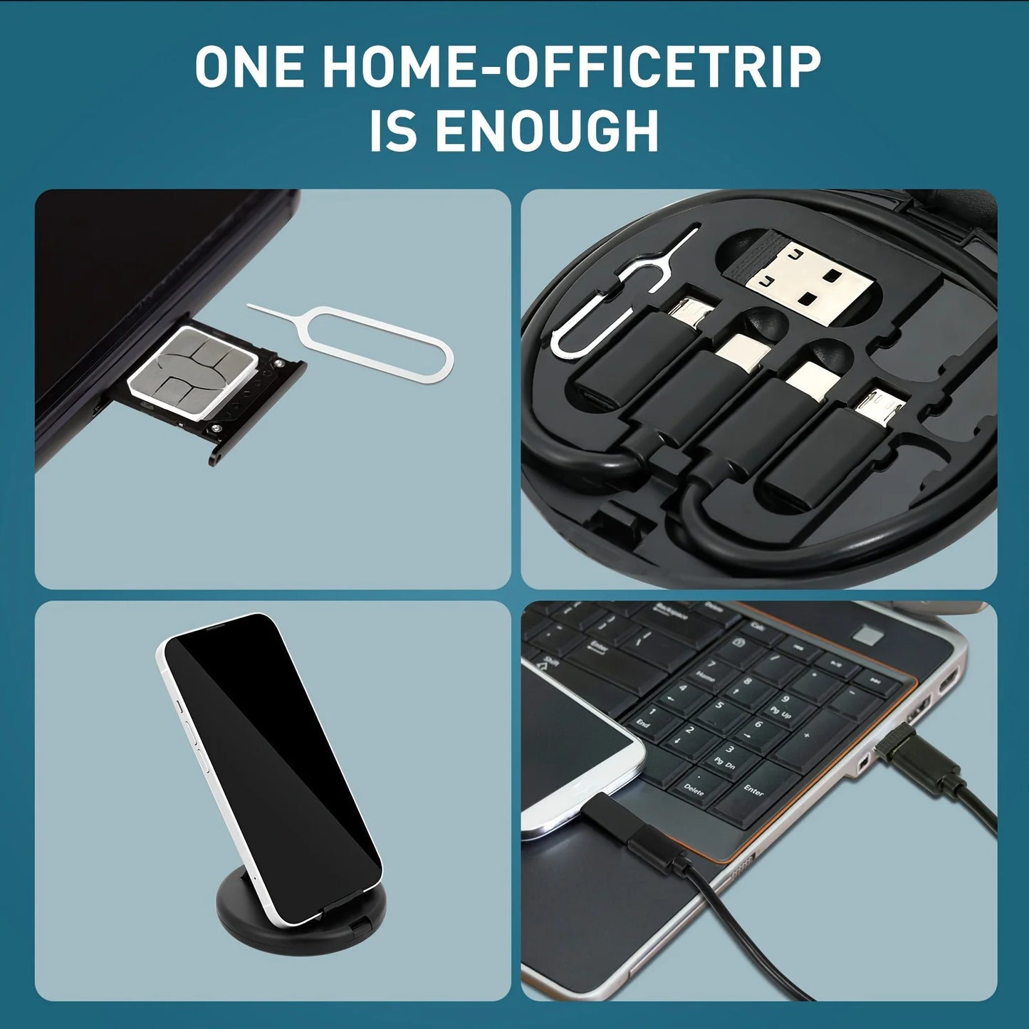 6-in-1 Multi USB Charging Cable Kit – Fast 60W Power Adapter for All Devices