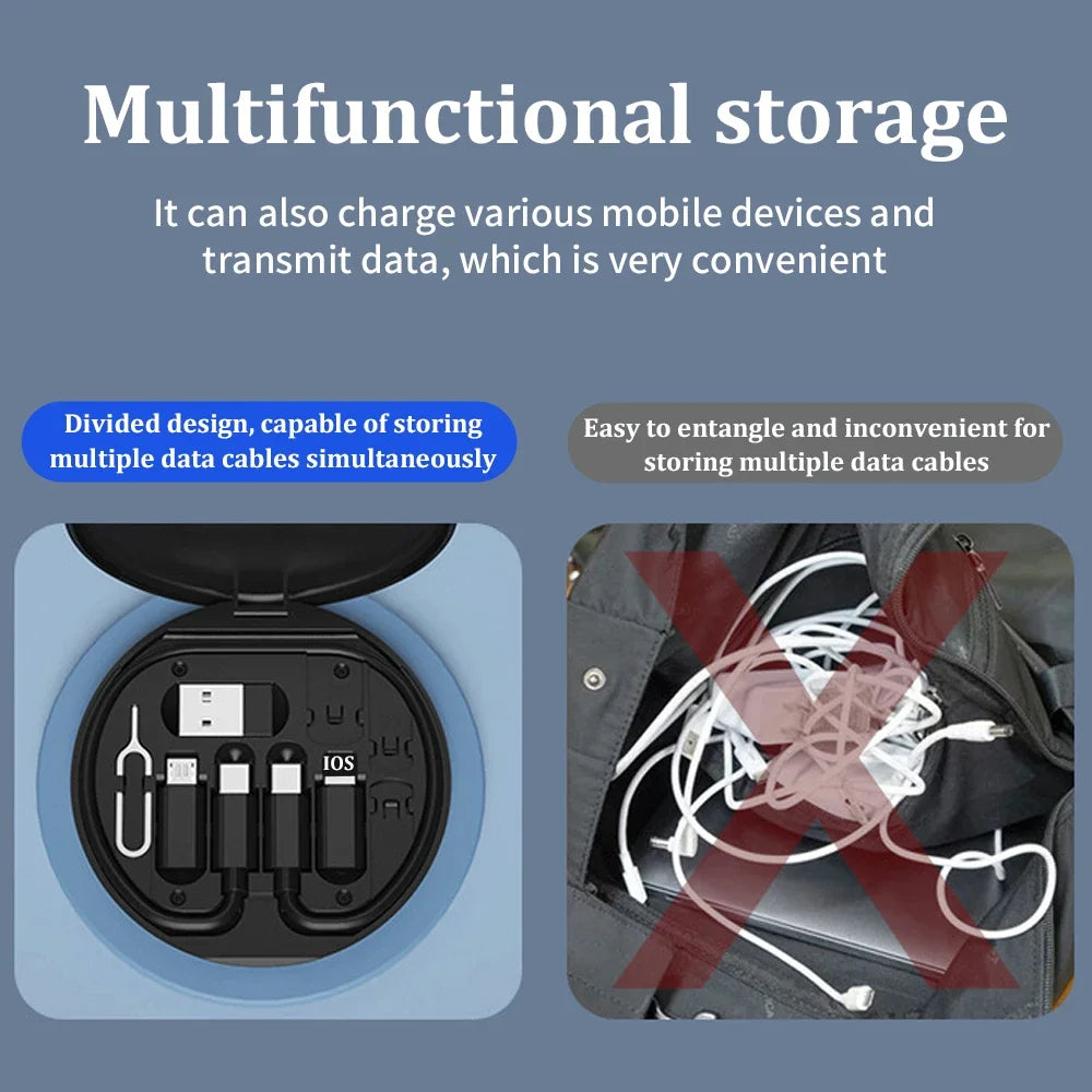 6-in-1 Multi USB Charging Cable Kit – Fast 60W Power Adapter for All Devices